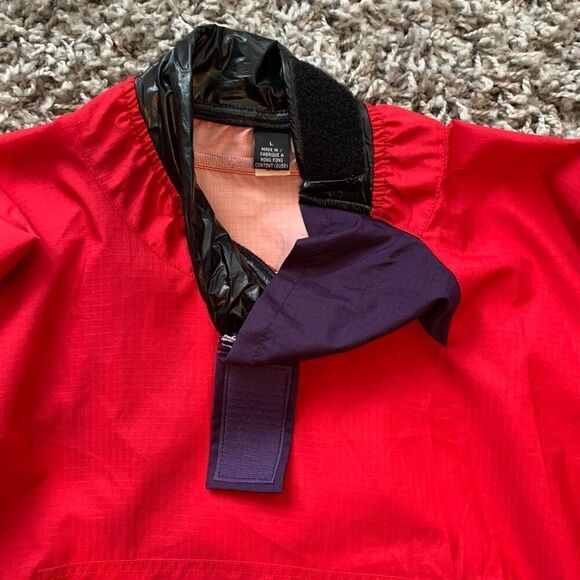 Patagonia Splash Red Pullover Rain Resistant Windbreaker Packable JACKET MENS La - Picture 4 of 7